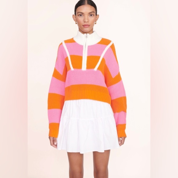 Staud Striped Mock Neck Sweater - Orange Knitwear XS
Colorful Striped - Picture 4 of 10